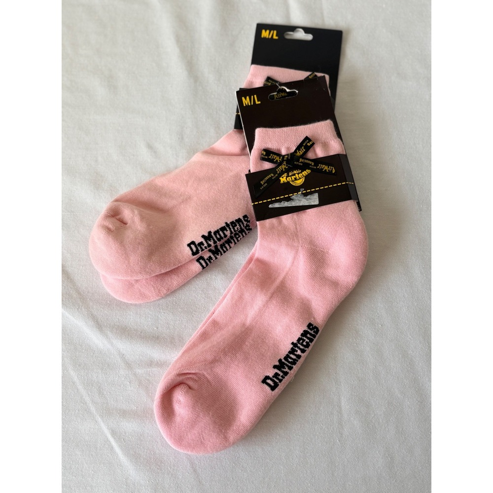Dr. Martens Pink Cotton Blend Bow Socks Medium / Large 2 Pairs Womens shoe 9-14